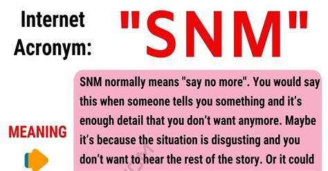 what does snm mean|SNM Meaning: How to Use the Acronym “SNM” with。